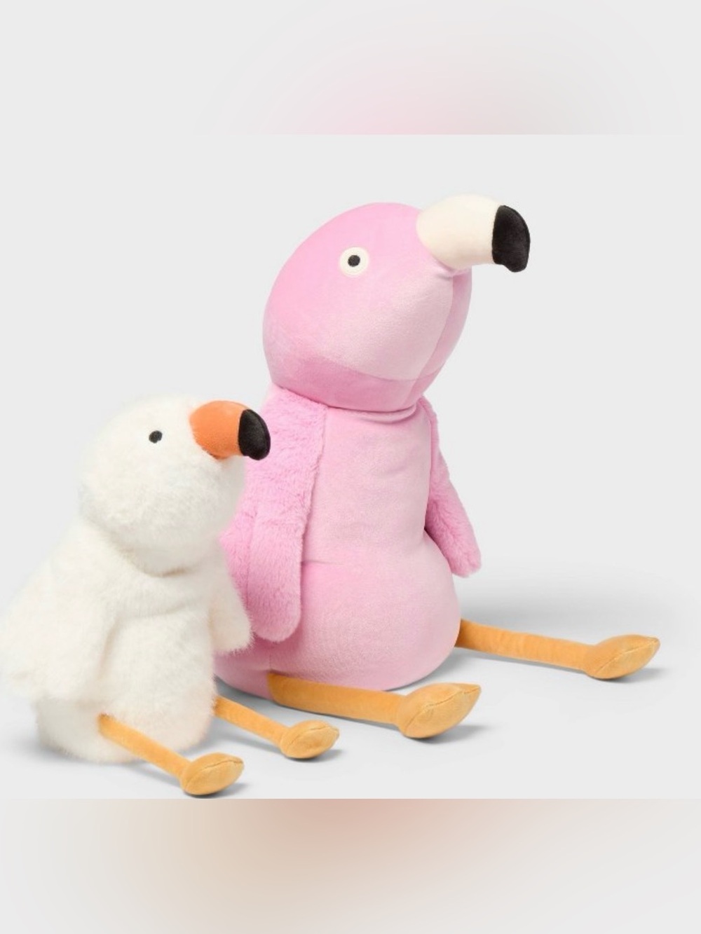 NWT Pillowfort Weighted Plush Pink and White Flamingo and Baby Sensory Plush
